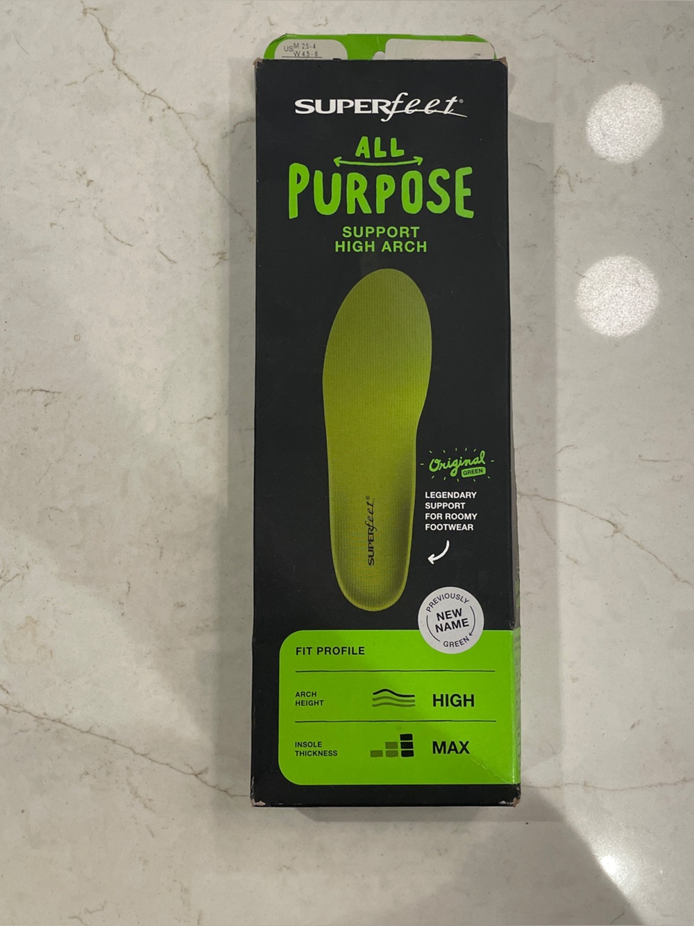 Superfeet All Purpose High-Arch Insoles for Men — Green